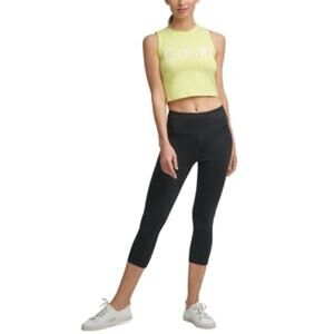 Calvin Klein Performance Cropped sleeveless Logo Top Neon green, XL